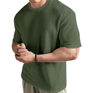 Mens Solid Dotted Unique Design Oversized Tshirt for Men - Round Neck Loose Fit Drop Shoulder Mens T-Shirt