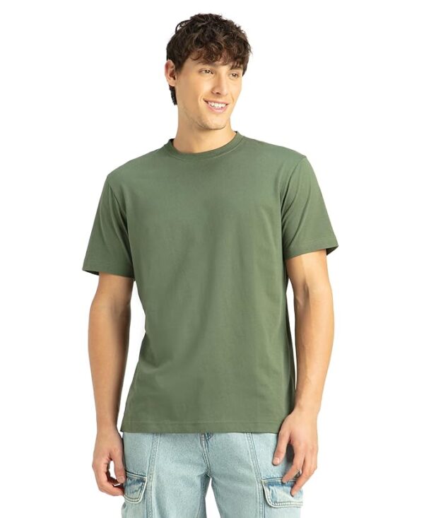 Men's Super Combed Cotton Rich Solid Round Neck Regular Fit Half Sleeve T-Shirt